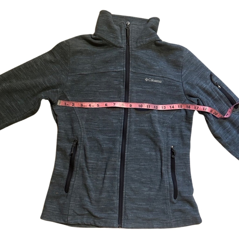 Columbia women’s zip up long sleeve fleece jacket Heather blue grey size medium - Picture 3 of 7